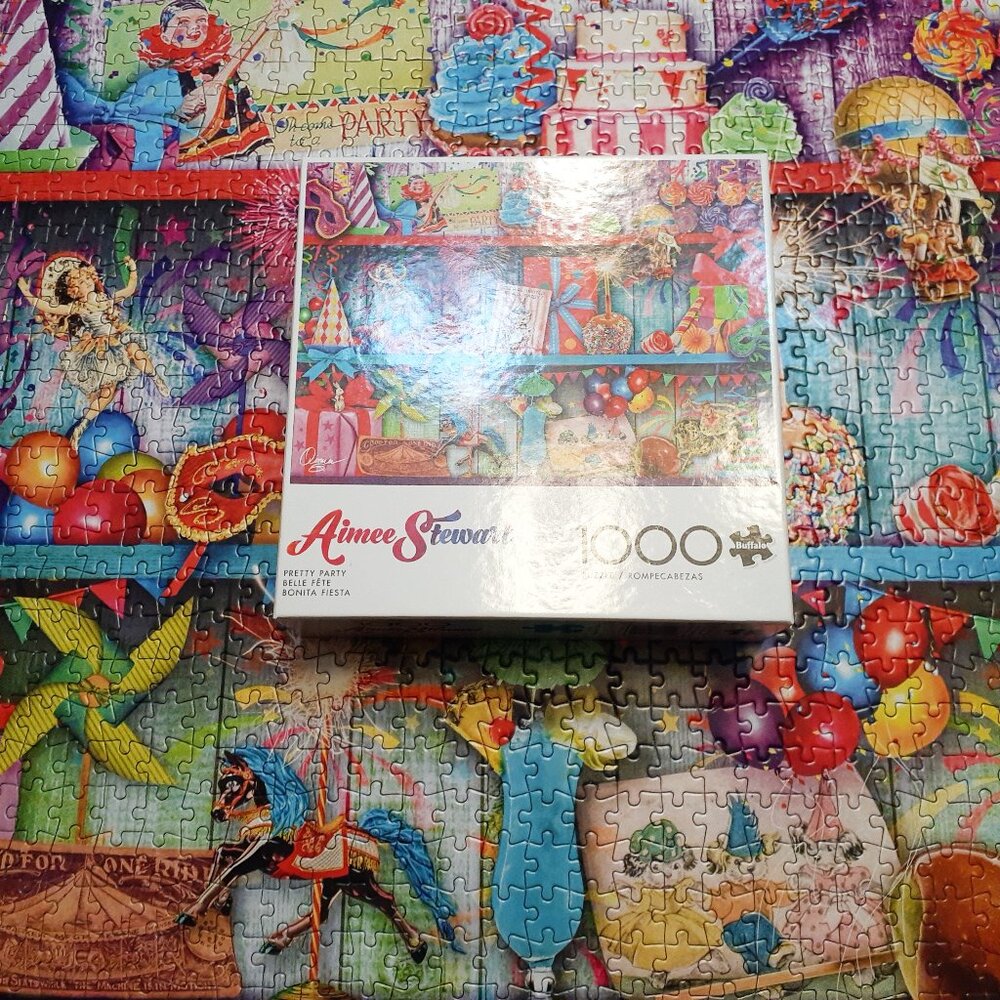 Buffalo Jigsaw Puzzle Pretty Party Aimee Stewart 1000 Pieces Complete